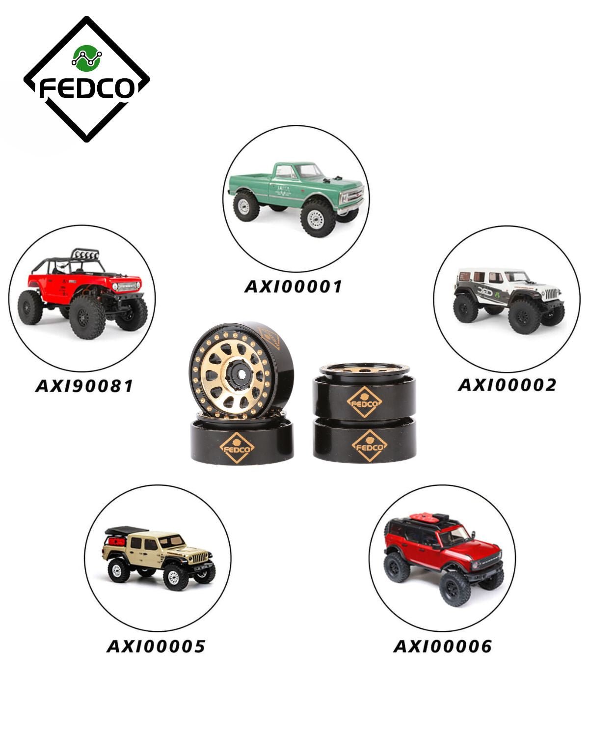 FEDCO SCX24 Wheels 1/24 RC Upgrade Parts - FEDCO