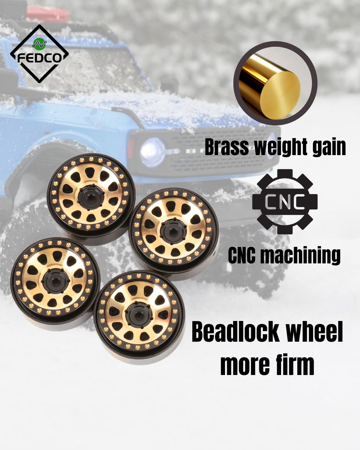 FEDCO SCX24 Wheels 1/24 RC Upgrade Parts - FEDCO